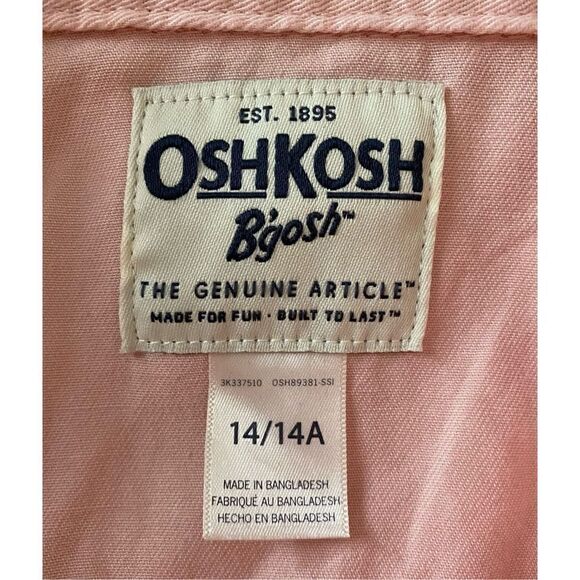 Oshkosh Pink Denim Jacket with lace yoke, Sz:14 NWT - Picture 8 of 10